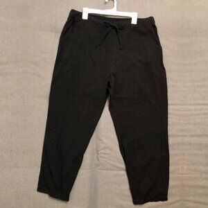 Women's Cotton+Linen Black Pants - Size 2XL